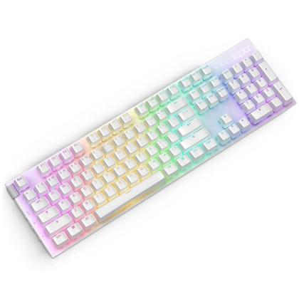 Imagem de Teclado Óptico Gamer NZXT Function 2 Full Size, RBG, USB-C, Layout US, Branco - KB-001NW-US