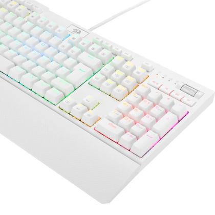 Imagem de Teclado Óptico Gamer Redragon Brahma Pro RGB Switch Azul USB Branco - K586W