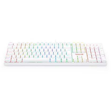 Imagem de Teclado Óptico Gamer Redragon Surara Pro RGB, Switch Azul, ABS Doubleshot, Branco, ABNT2