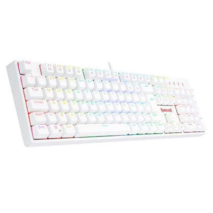 Imagem de Teclado Óptico Gamer Redragon Surara Pro RGB, Switch Vermelho, ABNT2, Keycaps ABS Doubleshot, Branco