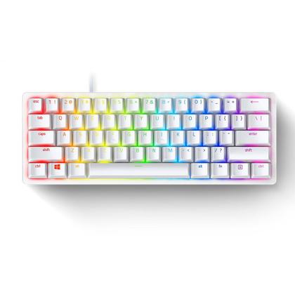 Imagem de Teclado Óptico Mecânico Gamer Razer Huntsman Mini, Chroma, Razer Switch Red, USB Tipo-C, US, Mercurio Branco - RZ03-03390400-R3M1