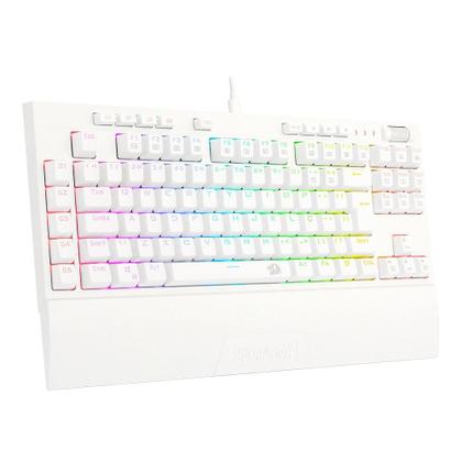 Imagem de Teclado Óptico Mecânico Redragon Broadsword Pro, RGB, Switch Red, ABNT2, Branco - K588W-RGB-PRO (PT-RED)
