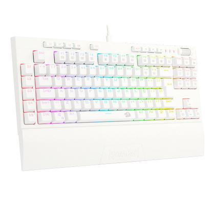 Imagem de Teclado Óptico Mecânico Redragon Broadsword Pro, RGB, Switch Vermelho, ABNT2, Branco