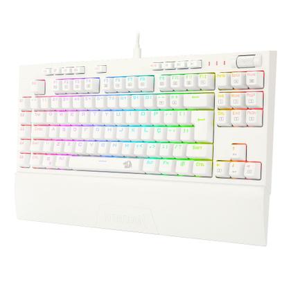 Imagem de Teclado Óptico Mecânico Redragon Broadsword Pro, RGB, Switch Vermelho, ABNT2, Branco