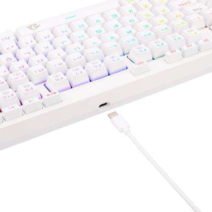 Imagem de Teclado Óptico Mecânico Redragon Broadsword Pro, RGB, Switch Vermelho, ABNT2, Branco