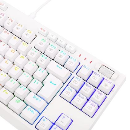 Imagem de Teclado Óptico Mecânico Redragon Broadsword Pro, RGB, Switch Vermelho, ABNT2, Branco