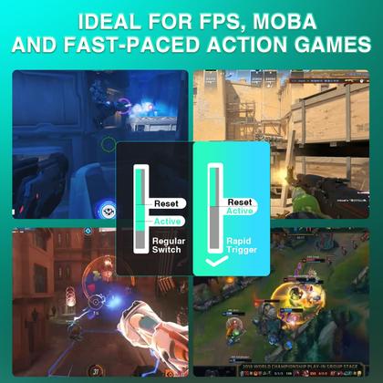 Imagem de Teclado para jogos AULA WIN60 HE MAX Interruptores magnéticos com fio