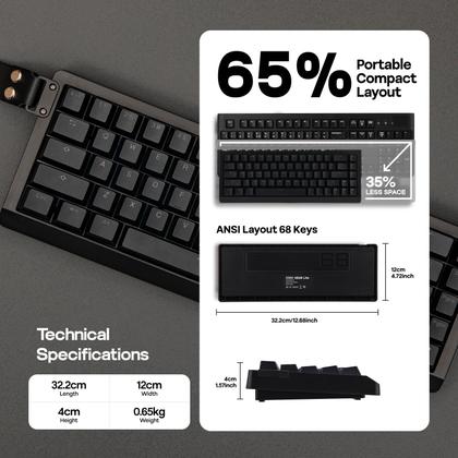Imagem de Teclado para jogos EPOMAKER HE68 Lite Hall Effect com fio preto