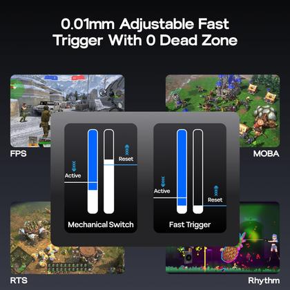 Imagem de Teclado para jogos EPOMAKER HE68 Lite Hall Effect com fio preto