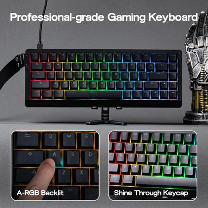 Imagem de Teclado para jogos EPOMAKER HE68 Lite Hall Effect com fio preto