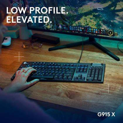 Imagem de Teclado para Jogos Logitech G915 X Low-Profile com Switches GL Red - Com Fio