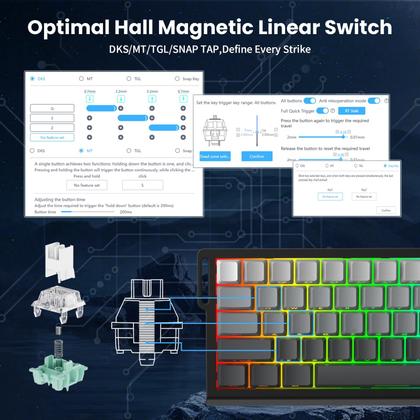 Imagem de Teclado para jogos MAMBASNAKE ATTACK SHARK X68 HE 8000Hz Rapid Trigger