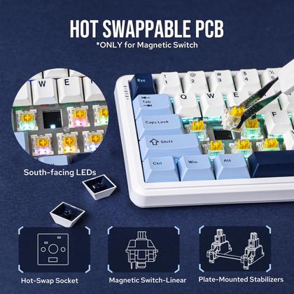 Teclado para jogos MechLands AJAZZ AK680 MAX 3 modos sem fio