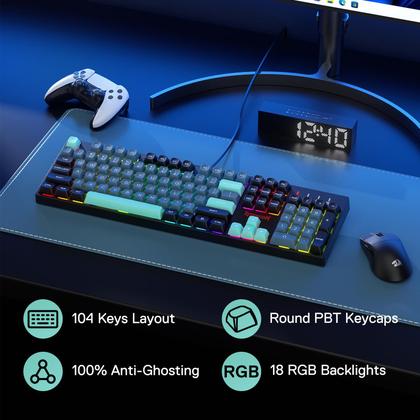 Imagem de Teclado para jogos Redragon K582 SE com fio RGB 104 teclas
