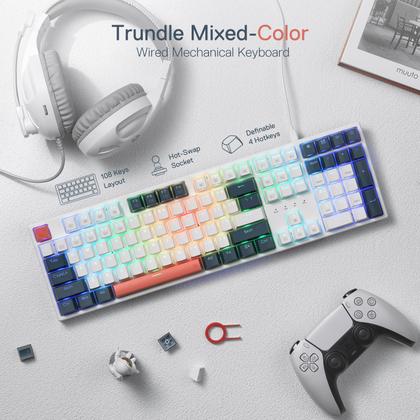 Imagem de Teclado para jogos Redragon K668 RGB, mecânico com fio, 104 teclas