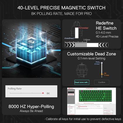 Imagem de Teclado para jogos Redragon K735 Rapid Trigger com fio de 94 teclas