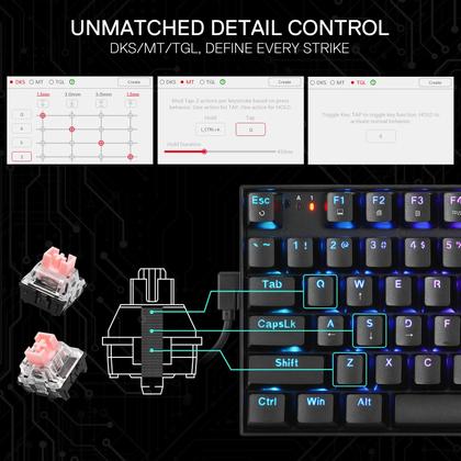 Imagem de Teclado para jogos Redragon K735 Rapid Trigger com fio de 94 teclas