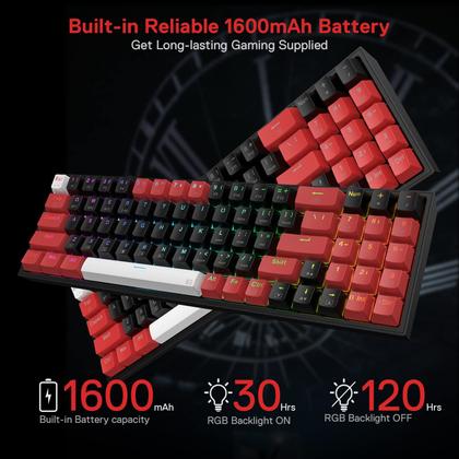 Imagem de Teclado para jogos RGB sem fio Redragon K628 PRO 75% com interruptor vermelho