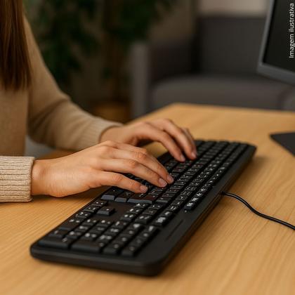 Imagem de Teclado Para Notebook Computador Tv Conexão Usb Padrão ABNT2 Teclas Macias Silenciosas