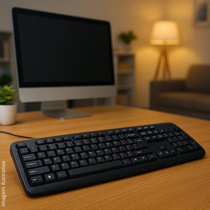 Imagem de Teclado Para Notebook Computador Tv Conexão Usb Padrão ABNT2 Teclas Macias Silenciosas