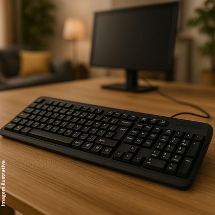Imagem de Teclado Para Notebook Computador Tv Conexão Usb Padrão ABNT2 Teclas Macias Silenciosas