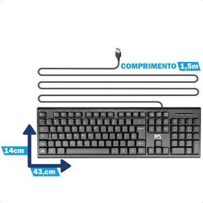 Imagem de Teclado Para Pc e Notebook Com Fio Conexão Usb