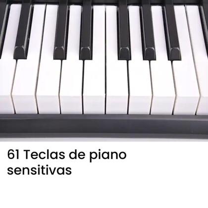 Imagem de Teclado Piano Musical 61 Teclas 500 Ritmos E 80 Músicas - MXT