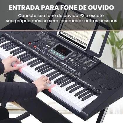 Imagem de Teclado Piano Musical 61 Teclas 500 Ritmos E 80 Músicas - MXT