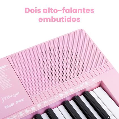 Imagem de Teclado Piano Musical 61 Teclas Sensitivas Rosa P2 E Músicas