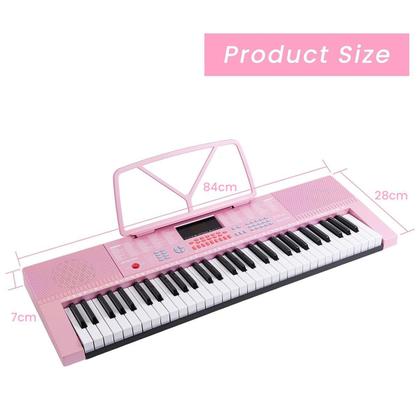 Imagem de Teclado Piano Musical 61 Teclas Sensitivas Rosa P2 E Músicas