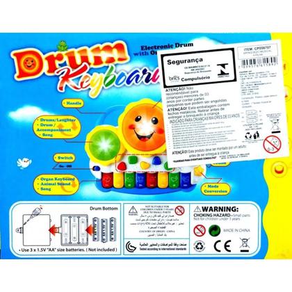 Imagem de Teclado Piano Tambor Infantil BeBê