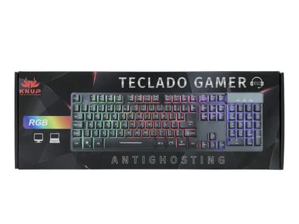 Imagem de Teclado Rgb Gamer Semi Mecanico Anti-Ghosting Knup Kp-Tm009