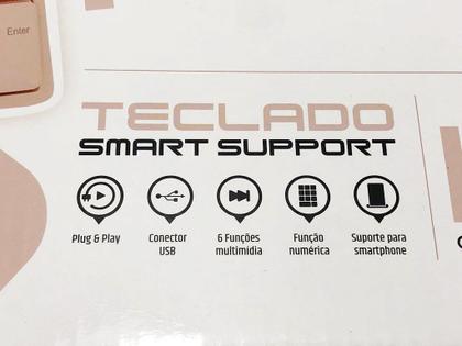 Imagem de Teclado Rosa para PC Notebook Macio Silencioso Lindo com suporte para celular