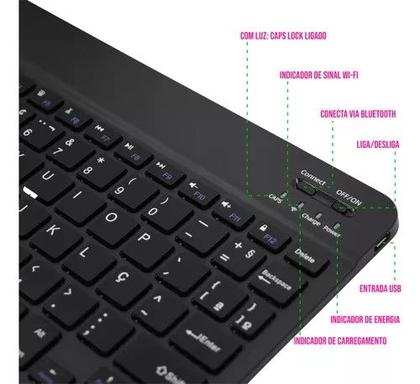 Imagem de Teclado Sem Fio Bluetooth Pc Tablet Smartphone Preto A6732T
