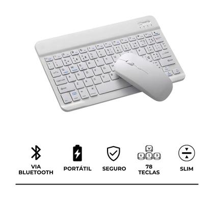 Imagem de Teclado Sem Fio Bluetooth Recarregável Com Mouse Informática