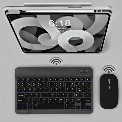 Imagem de Teclado Sem Fio Bluetooth Recarregável Com Mouse - PRETO