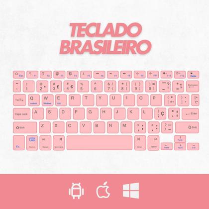 Imagem de Teclado Sem Fio Bluetooth Recarregável Com Mouse - ROSA