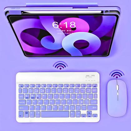 Imagem de Teclado Sem Fio Bluetooth Recarregável Com Mouse - ROXO In