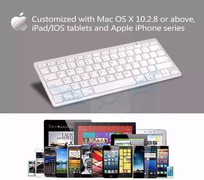Imagem de Teclado Sem Fio Bluetooth Universal Pc Tablet Celular Not (Branco)
