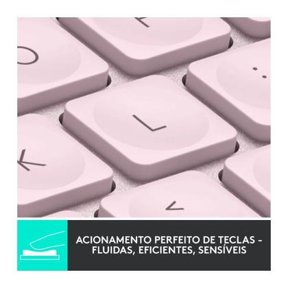 Imagem de Teclado Sem Fio Logitech MX Keys Mini, Iluminação Smart, Bluetooth, USB, Easy-Switch, Recarregável, Rosa - 920-010507