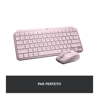 Imagem de Teclado Sem Fio Logitech MX Keys Mini, Iluminação Smart, Bluetooth, USB, Easy-Switch, Recarregável, Rosa - 920-010507