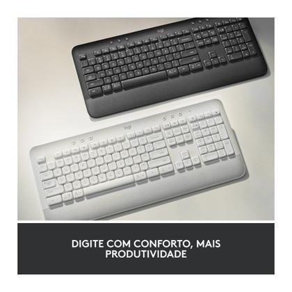 Imagem de Teclado Sem Fio Logitech Signature K650, Bluetooth, USB, Com Apoio para as Mãos, US, Branco - 920-010965