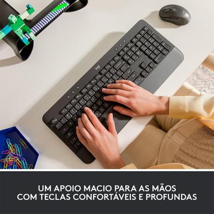 Imagem de Teclado Sem Fio Logitech Signature K650, Bluetooth, USB, Com Apoio para as Mãos, US, Grafite - 920-010911