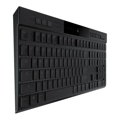 Imagem de Teclado Sem Fio Mecânico Gamer Corsair K100 Air, RGB, Cherry MX Ultra, USB 3.0 Tipo-A, 100% Anti-Ghosting, US, Preto - CH-913A01U-NA