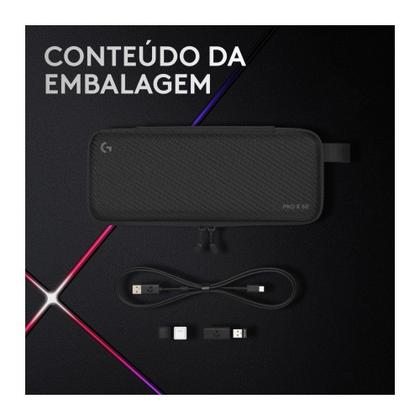 Imagem de Teclado Sem Fio Mecânico Gamer Logitech G PRO X 60 Lightspeed, RGB, Bluetooth, Compatível com Windows, Branco - 920-011921