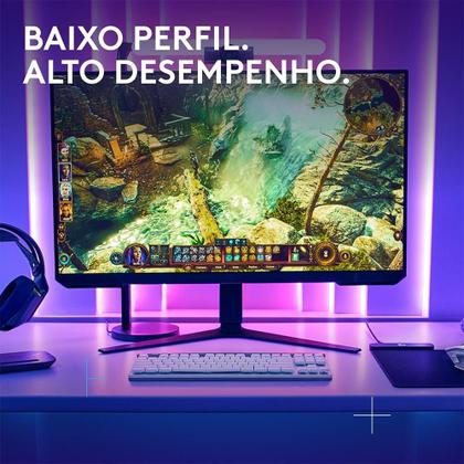 Imagem de Teclado Sem Fio Mecânico Gamer Logitech G515, RGB, Bluetooth, com Design TKL,Tecnologia Lightspeed, Branco - 920-012535