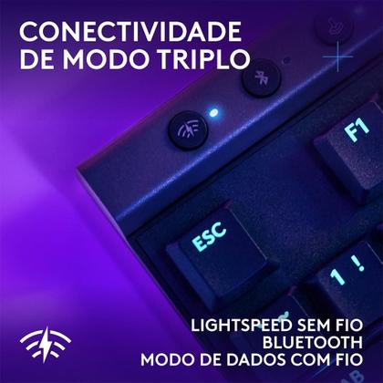 Imagem de Teclado Sem Fio Mecânico Gamer Logitech G515, RGB, Bluetooth, com Design TKL,Tecnologia Lightspeed, Preto - 920-012423