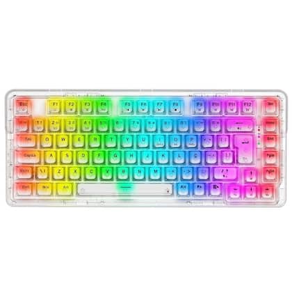 Teclado Sem Fio Mecânico Gamer Redragon ELF Pro, RGB, USB e Bluetooth, ABNT2, Cristalino Transparente -...