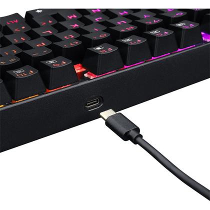 Imagem de Teclado Sem Fio Mecânico Gamer Redragon Kumara Pro, RGB, Switch Brown, ABNT2, Anti-Ghosting, Wireless, Bluetooth, Preto - K552RGB-BRS-B