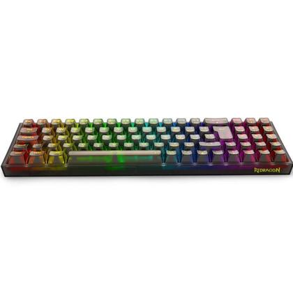Imagem de Teclado Sem Fio Redragon Pollux Pro Clear RGB Mecânico Switch Crystal Preto- K628CTB-RGB-PRO PT